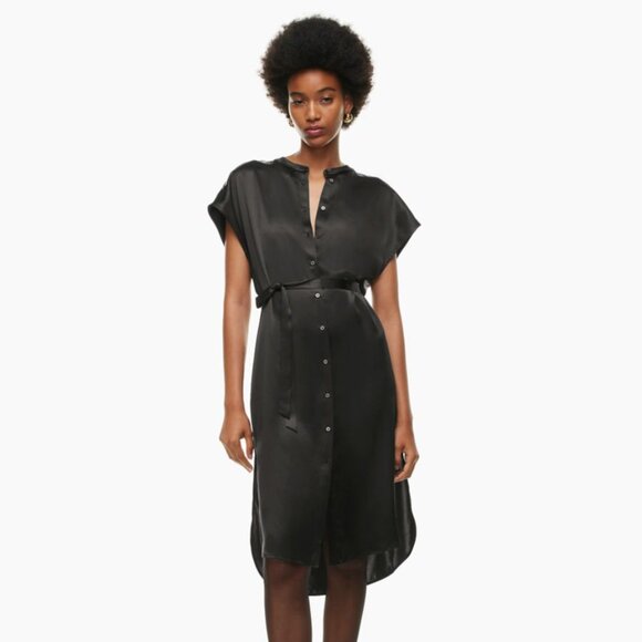 Aritzia Babaton Deligate Silk Dress | Black | Size S | BNWT - Picture 1 of 15